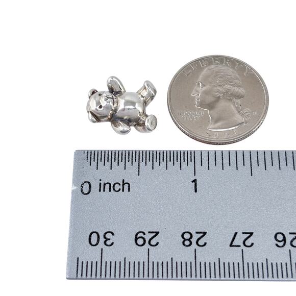 Vintage Sterling Silver 925 | Waving Teddy Bear Pendant - Picture 6 of 7